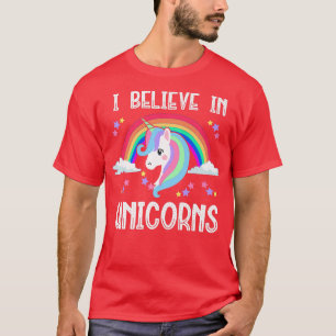 I BELIEVE IN UNICORNS Funny Unicorn Fairy Tales Lo T-Shirt