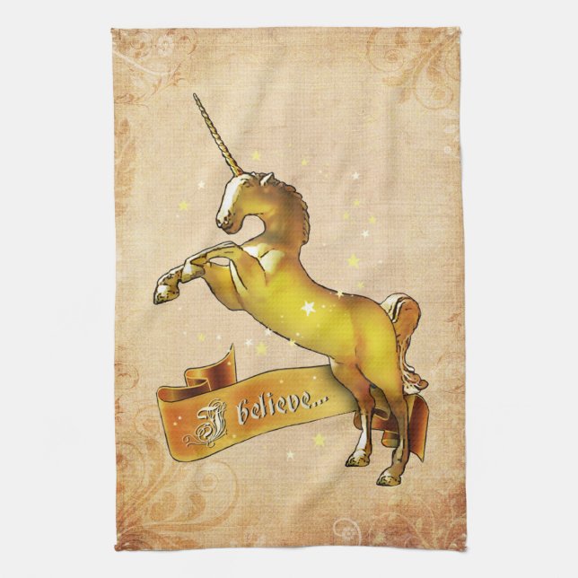 I believe in Unicorns Tea Towel (Vertical)