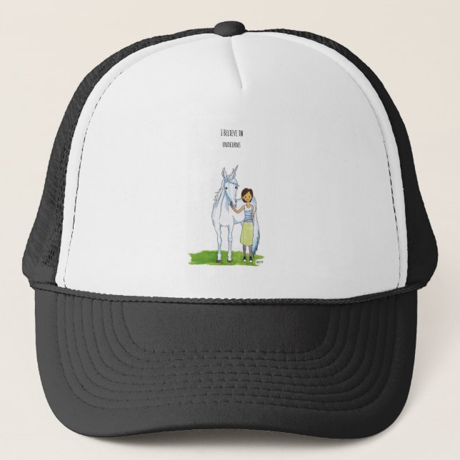i believe in unicorns trucker hat (Front)