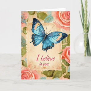 I Believe in You Butterfly Retro Holiday Card