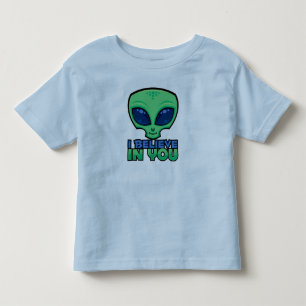 I Believe In You Friendly Cartoon Alien Toddler T-Shirt