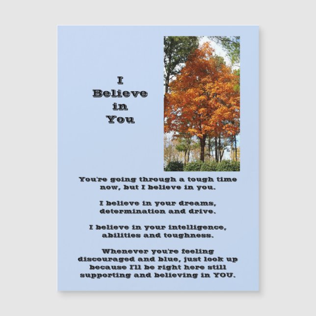 I Believe in You Magnetic Card (Front)