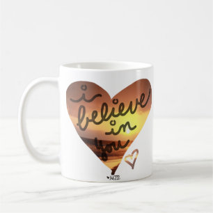 I Believe In You Sunset Heart Coffee Mug
