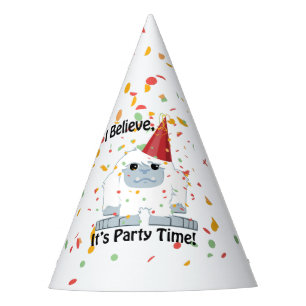 I Believe, It's Party Time!  Cute Yeti Party Hat