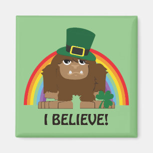 I Believe! Leprechaun Bigfoot Magnet