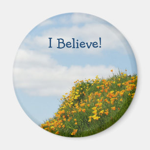 I Believe! magnet Blue Sky Poppies Meadow Faith