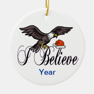 I Believe Patriotic Christmas Eagle Ornament