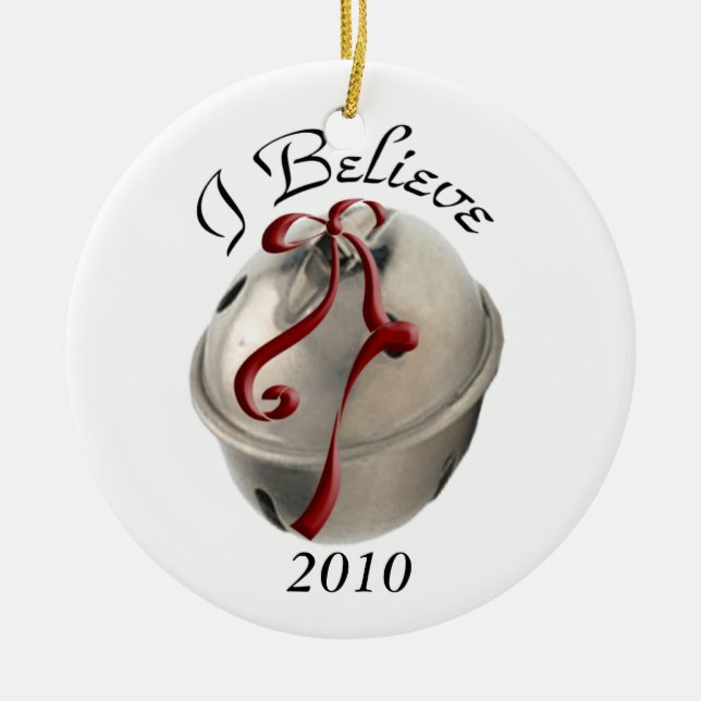 I Believe Reindeer Bell Ornament (Front)