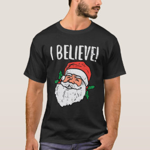 I Believe Santa Cute Christmas Pjs Xmas Pyjamas Me T-Shirt