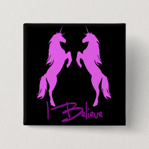 I Believe Unicorn Square 15 Cm Square Badge