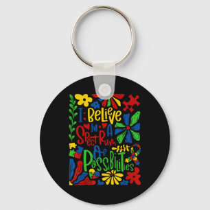 I Belive In A Spectrum Of Possibilities Retro Auti Key Ring