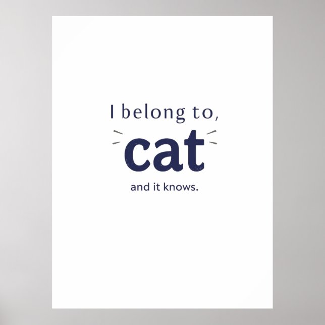 I Belong to Cat Poster (Front)