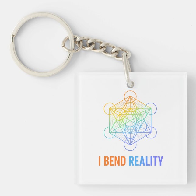 I Bend Reality – Sacred Geometry Energy Design Key Ring (Front)