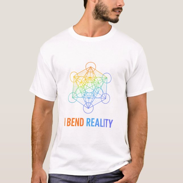 I Bend Reality – Sacred Geometry Energy Design T-Shirt (Front)