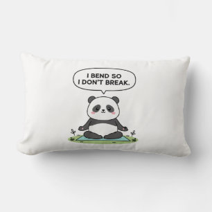 “I Bend So I Don’t Break” panda design Lumbar Cushion