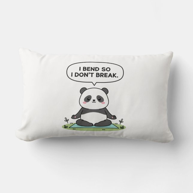 “I Bend So I Don’t Break” panda design Lumbar Cushion (Front)