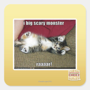 I big scary monster square sticker