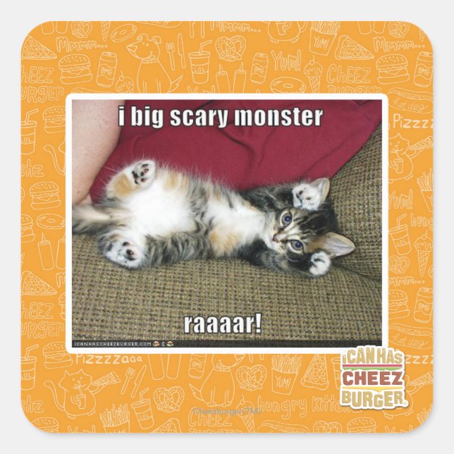 I big scary monster square sticker (Front)