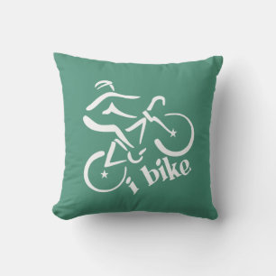 I BIKE custom colour throw pillow