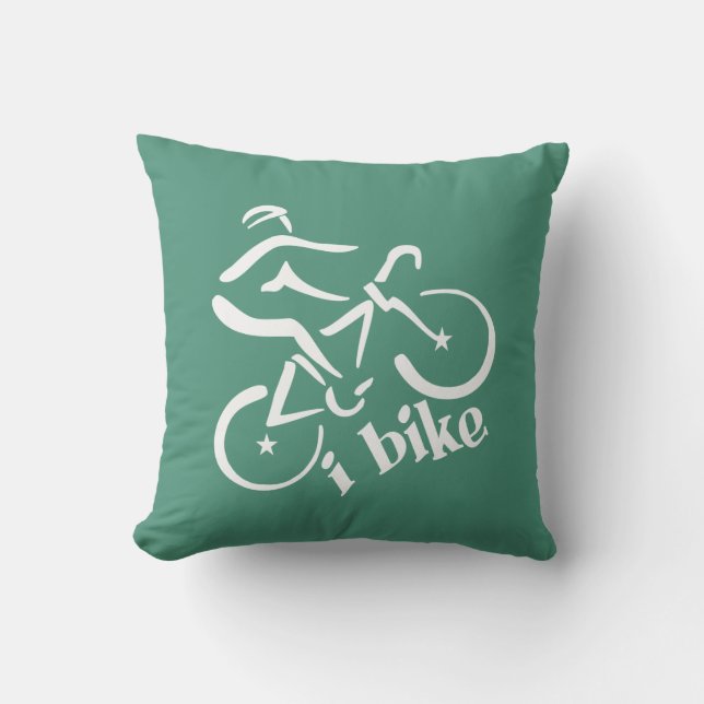 I BIKE custom colour throw pillow (Front)