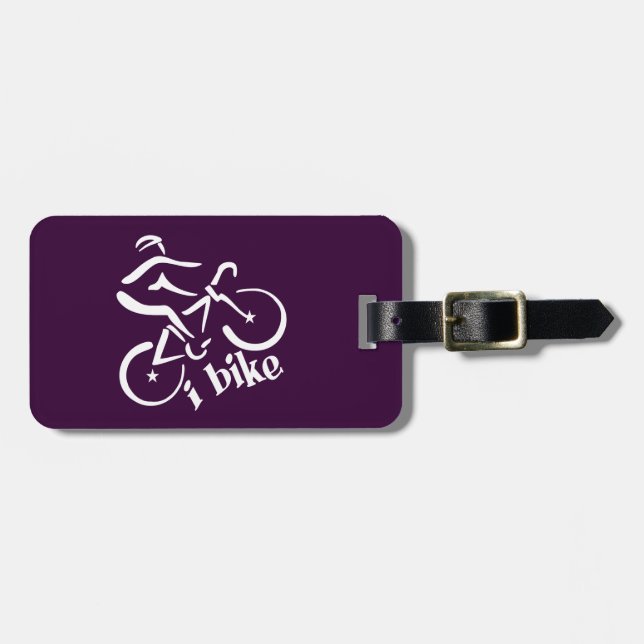 I BIKE custom luggage tag (Front Horizontal)