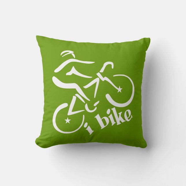 I BIKE custom throw pillow (Front)