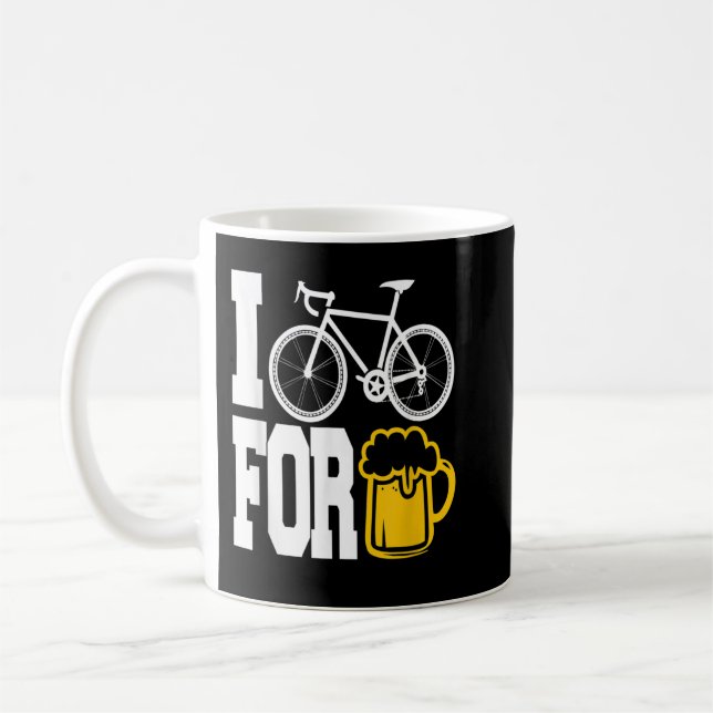 I BIKE FOR BEER - Funny Cycling T Shirt! Coffee Mug (Left)