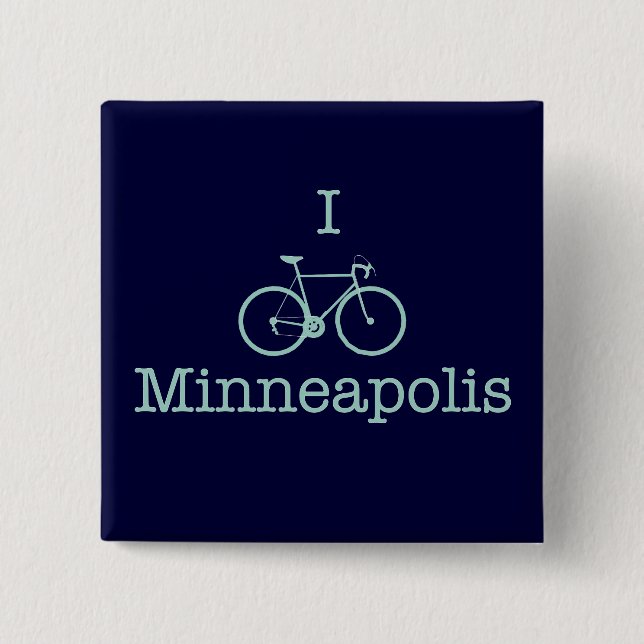 I Bike Minneapolis 15 Cm Square Badge (Front)