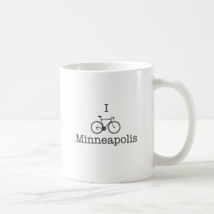 I Bike Minneapolis - Black text Coffee Mug