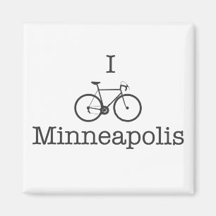 I Bike Minneapolis - Black text Magnet