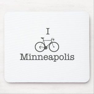 I Bike Minneapolis - Black text Mouse Pad
