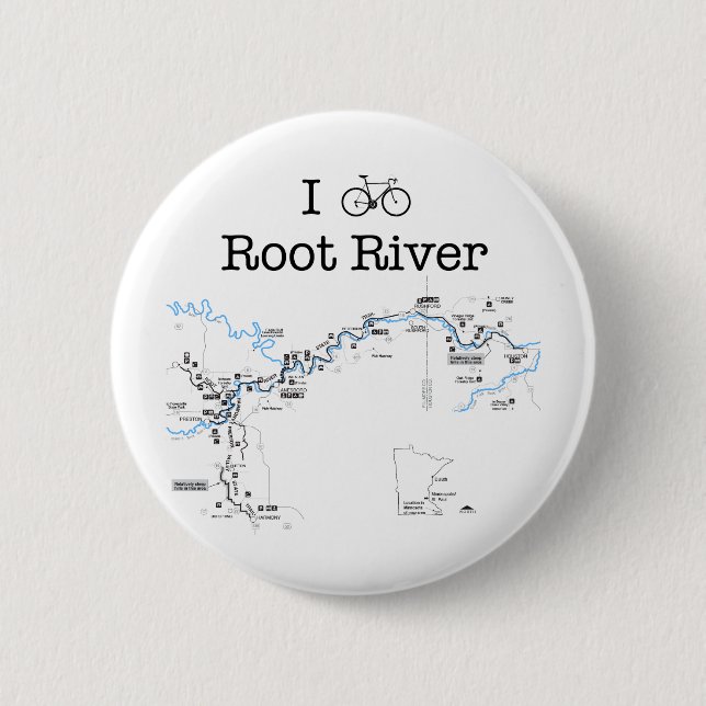 I Bike Root River 6 Cm Round Badge (Front)