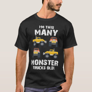 I Bin This Many Monster Trucks Alt 4 Years Old Boy T-Shirt