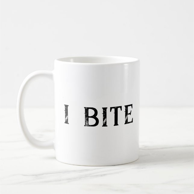I Bite Coffee Mug (Left)
