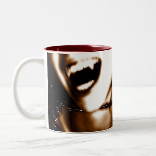 I Bite Therefore I Love Two-Tone Coffee Mug (Left)