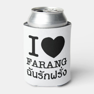 I Black Heart (Love) Farang Can Cooler
