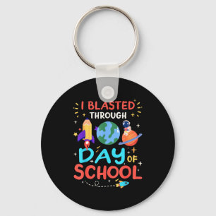 I Blasted Through 100 Days Of School 100th Day Tea Key Ring