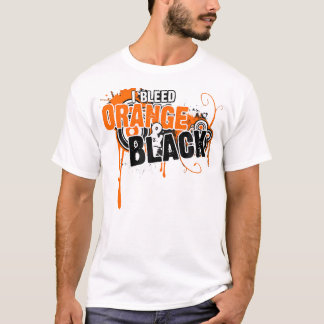 I Bleed Black Orange Sports Team Game Day T-Shirt