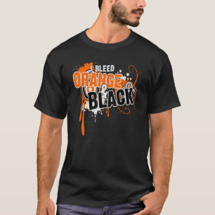 I Bleed Black & Orange Sports Team Game Day T-Shirt