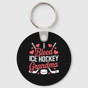 I Bleed Ice Hockey Grandma, Ice Hockey Grandparent Key Ring