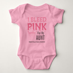 I Bleed Pink For My Aunt Breast Cancer Awareness Baby Bodysuit