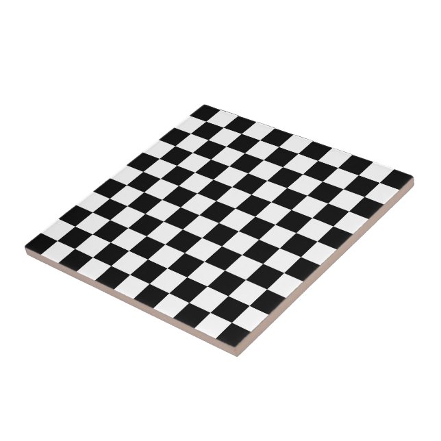 I Bleed Racing Check Black White Chequered Custom Tile (Side)