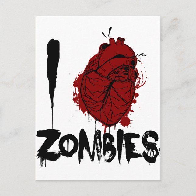 i bloody heart zombies postcard (Front)