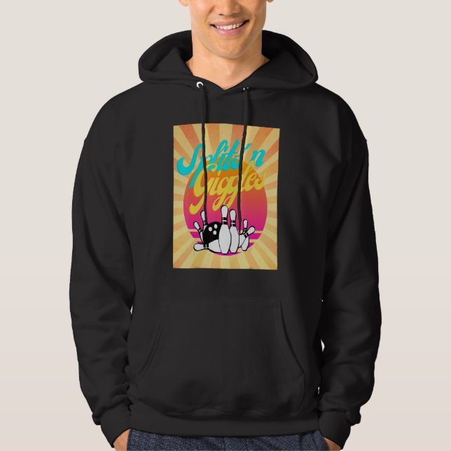 I Blow Splits'n Giggles Bowling Team Bowler Sports Hoodie (Front)