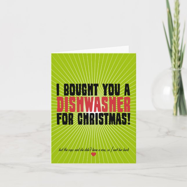 I Bought You A Dishwasher For Christmas Holiday Card (Front)