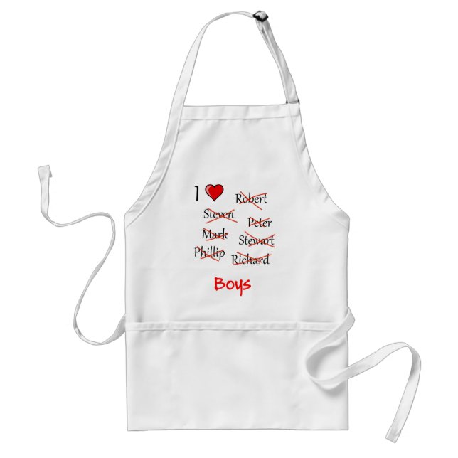 'I ♥ Boys' Standard Apron (Front)