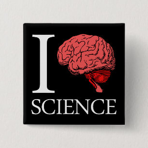 I Brain Science (I Know science) (I Love Science) 15 Cm Square Badge
