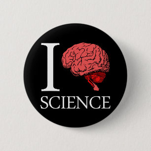 I Brain Science (I Know science) (I Love Science) 6 Cm Round Badge