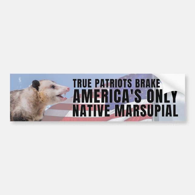 I brake for America's only native marsupial Bumper Sticker (Front)