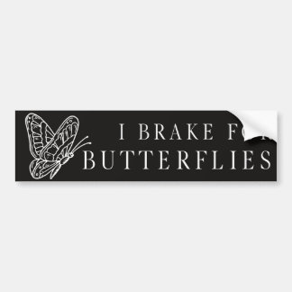 I Brake For Butterflies Fun Elegant Bumper Sticker